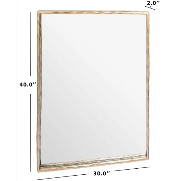 Framed Mirrors-Kirkland's Home Trish Brass Forged Rectangle Wall Mirror