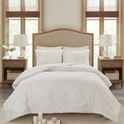 Comforters-Kirkland's Home Tropical California King 3-Pc. Comforter Set White