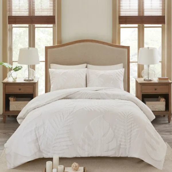 Comforters-Kirkland's Home Tropical Full/Queen 3-Pc. Comforter Set White