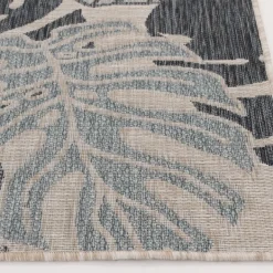 Outdoor Rugs-Kirkland's Home Tropical Leaf Indoor/Outdoor Area Rug, 5X7 Blue