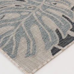 Outdoor Rugs-Kirkland's Home Tropical Leaf Indoor/Outdoor Area Rug, 5X7 Blue