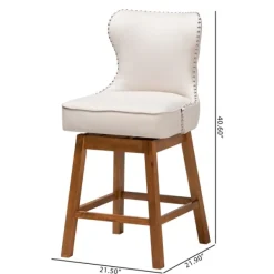 Bar Stools & Counter Height Stools-Kirkland's Home Tufted Back Swivel Counter Stools, Set Of 2 Ivory