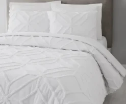 Duvets-Kirkland's Home Tufted Chenille 3-Pc. King Duvet Set White