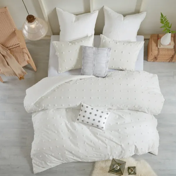 Duvets-Kirkland's Home Tufted Cotton 7-Pc. Full/Queen Duvet Set Ivory