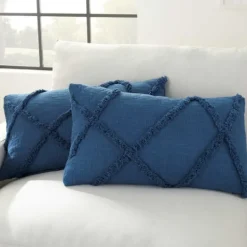 Pillows-Kirkland's Home Tufted Diamond Lumbar Pillows, Set Of 2 Blue