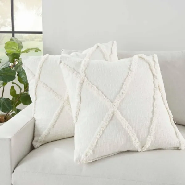 Pillows-Kirkland's Home Tufted Diamond 2-Pc. Pillows, 24 In. White