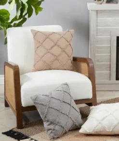 Pillows-Kirkland's Home Tufted Diamond Pillow Cover White