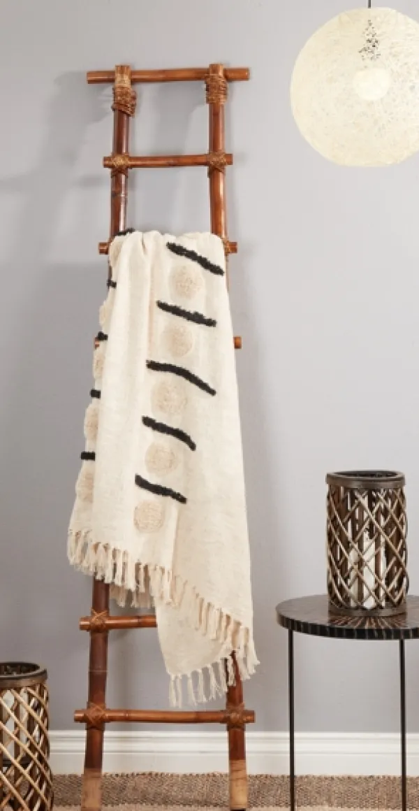Blankets & Throws-Kirkland's Home Tufted Dots And Dashes Throw Ivory