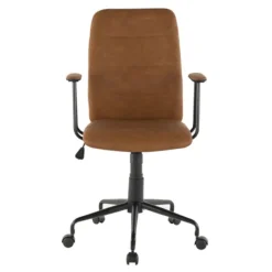 Office Furniture-Kirkland's Home Tufted Faux Leather Office Chair Brown