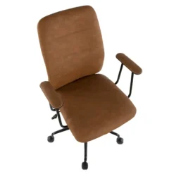 Office Furniture-Kirkland's Home Tufted Faux Leather Office Chair Brown