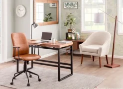 Office Furniture-Kirkland's Home Tufted Faux Leather Office Chair Brown