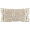 Pillows-Kirkland's Home Tufted Macrame Tassels Lumbar Pillow Ivory