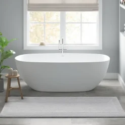 Bathroom Rugs-Kirkland's Home Tufted Reversible Bath Runner Gray