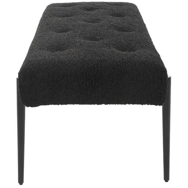 Benches & Ottomans-Kirkland's Home Tufted Shearling Bench Black