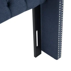 Beds & Headboards-Kirkland's Home Tufted Upholstered Metal Leg Queen Headboard Blue