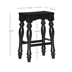 Bar Stools & Counter Height Stools-Kirkland's Home Turned Legs Island Stools, Set Of 2 Black
