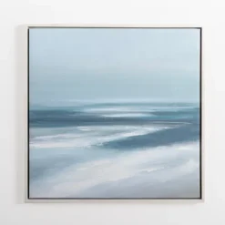 Canvas Art-Kirkland's Home Turquoise Abstract Ocean Framed Canvas Art Print Blue