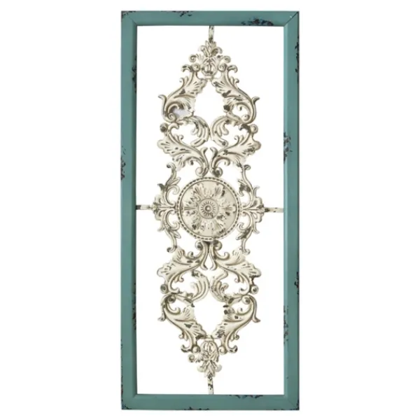 Wall Plaques-Kirkland's Home Turquoise And White Scroll Wall Plaque Blue/White