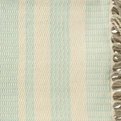 Blankets & Throws-Kirkland's Home Turquoise And White Stripes Cotton Throw Blue/White