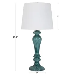 Table Lamps-Kirkland's Home Turquoise Glass Table Lamps, Set Of 2 White