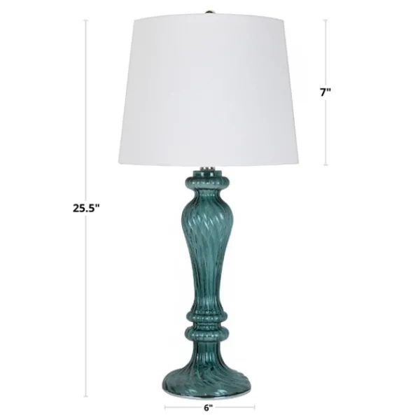 Table Lamps-Kirkland's Home Turquoise Glass Table Lamps, Set Of 2 White