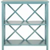 Bookshelves-Kirkland's Home Turquoise Trellis Pine Wood Bookshelf Blue