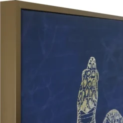 Framed Art-Kirkland's Home Turtle Sea Creature Framed Art Print Blue/White