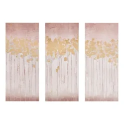 Canvas Art-Kirkland's Home Twilight Forest Canvas Art Prints, Set Of 3 Red/Gold/White