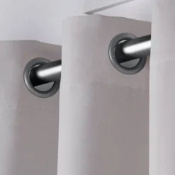 Curtains & Drapes-Kirkland's Home Twill Blackout Curtain Panel Set, 84 In. Silver