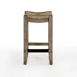 Bar Stools & Counter Height Stools-Kirkland's Home Twisted Seagrass And Wood Counter Stool Tan