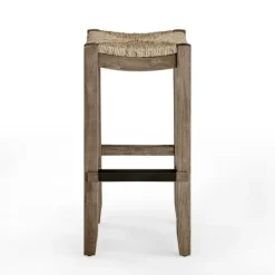 Bar Stools & Counter Height Stools-Kirkland's Home Twisted Seagrass And Wood Bar Stool Tan