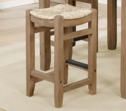 Bar Stools & Counter Height Stools-Kirkland's Home Twisted Seagrass And Wood Counter Stools, Set Of 2 Tan