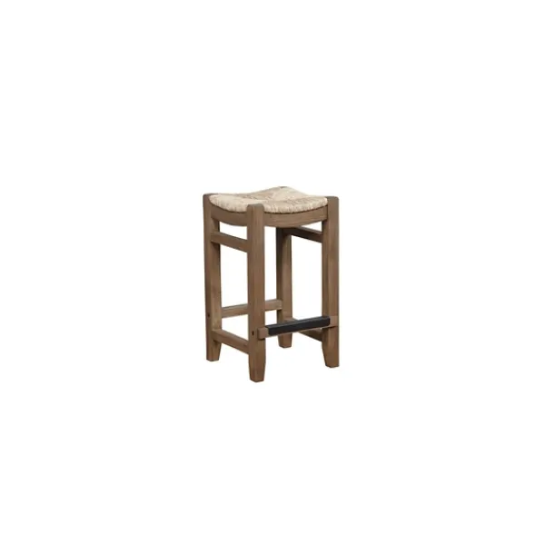 Bar Stools & Counter Height Stools-Kirkland's Home Twisted Seagrass And Wood Counter Stools, Set Of 2 Tan