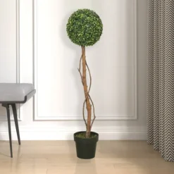 Trees & Topiaries-Kirkland's Home Twisted Trunk Boxwood Ball Topiary