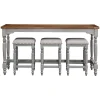 Dining Sets-Kirkland's Home Two Tone Wood 4-Pc. Counter Table & Stool Set Gray/Brown