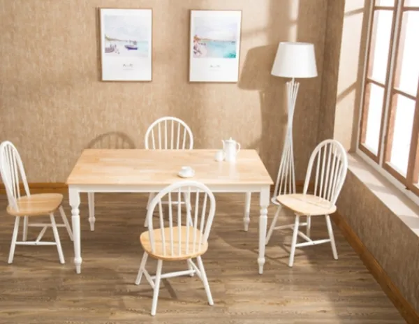 Dining Tables-Kirkland's Home Two Toned Wood Farmhouse Dining Table Tan/White