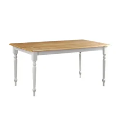 Dining Tables-Kirkland's Home Two Toned Wood Farmhouse Dining Table Tan/White