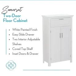 Cabinets & Sideboards-Kirkland's Home Two-Door Top Shelf Cabinet White