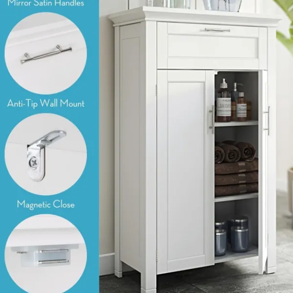 Cabinets & Sideboards-Kirkland's Home Two-Door Top Shelf Cabinet White