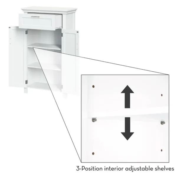 Cabinets & Sideboards-Kirkland's Home Two-Door Top Shelf Cabinet White