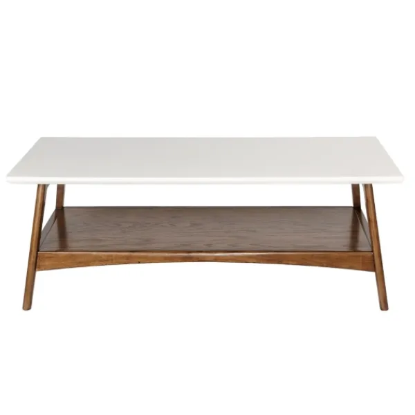 Coffee Tables-Kirkland's Home Two-Tone Ava Mid-Century Modern Coffee Table White