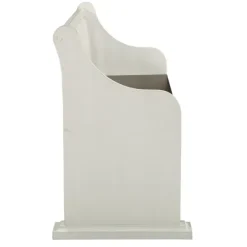Entryway Furniture-Kirkland's Home Two-Tone Dark Oak And Ivory High Back Wooden Bench White