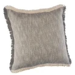 Pillows-Kirkland's Home Two-Tone Gray Woven Accent Pillow Gray/White