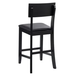 Bar Stools & Counter Height Stools-Kirkland's Home Tyler Vinyl Seat Counter Stool Black
