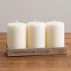 Candles-Kirkland's Home Unscented Mini Pillar Candles, Set Of 3 Ivory