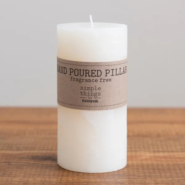 Candles-Kirkland's Home Unscented Pillar Candle, 6 In. Ivory