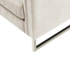 Accent Chairs-Kirkland's Home Upholstered And Chrome Accent Chair Ivory