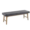 Benches & Ottomans-Kirkland's Home Upholstered And Wood Legs Bench Gray