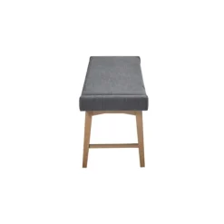 Benches & Ottomans-Kirkland's Home Upholstered And Wood Legs Bench Gray