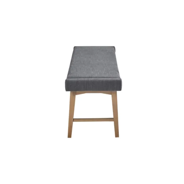 Benches & Ottomans-Kirkland's Home Upholstered And Wood Legs Bench Gray